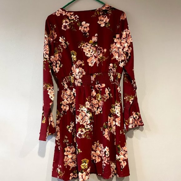 Red Floral Dress-Long sleeve - Picture 1 of 3